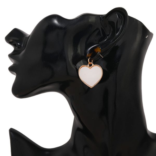 Wholesale Creative Color Matching Metal Personality Heart-shaped Versatile Earrings Online now