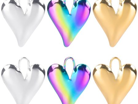 Wholesale Love Heart Steel Gold Titanium Steel Colorful Pendant Accessories Cheap