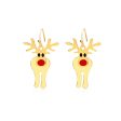 Wholesale Christmas Fashion Cute Alloy Oil Dripping Elk Snowflake Earrings Supply