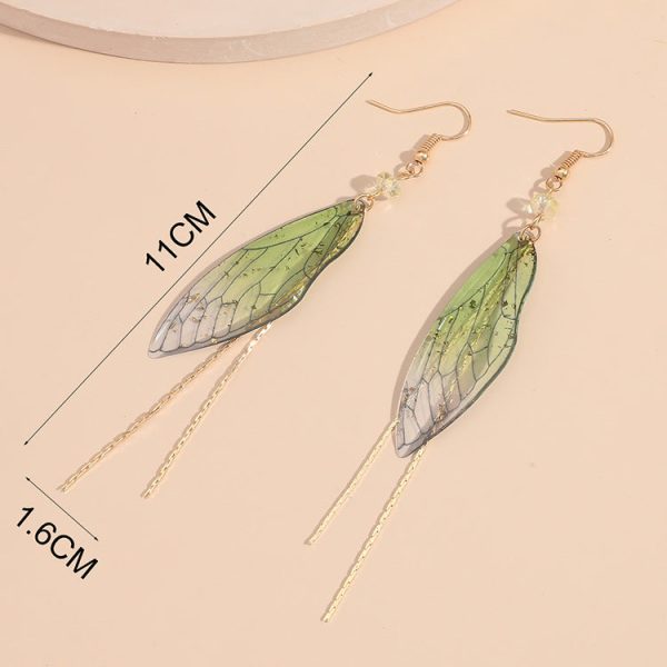 Wholesale Epoxy Butterfly Wings Gradient Color Earrings Hot on Sale