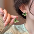 Wholesale Green Crystal Butterfly High-end Fashion Earrings For Sale