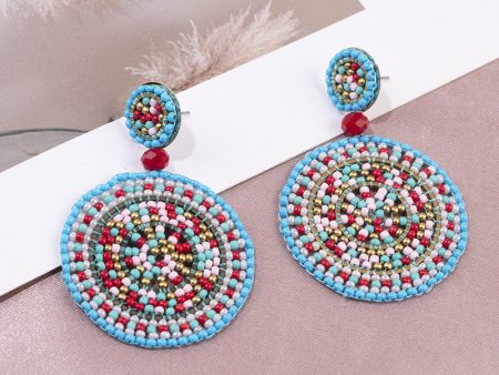 Wholesale Ethnic Style Rice Beads Personality Exaggerated Earrings For Discount