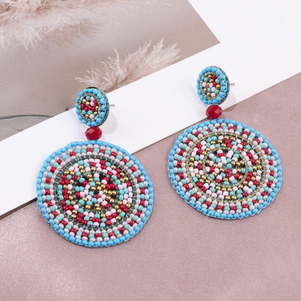 Wholesale Ethnic Style Rice Beads Personality Exaggerated Earrings For Discount