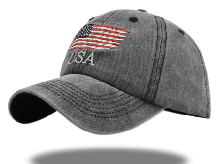 Wholesale American Flag Vintage Independence Day Embroidered Baseball Cap on Sale