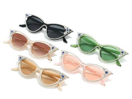 Wholesale Cat Eye Fashion Handmade Diamond Chain Sunglasses Sale