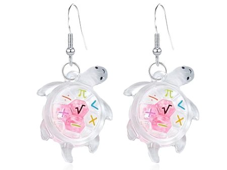 Wholesale Cartoon Transparent Luminous Turtle Acrylic Earrings For Discount