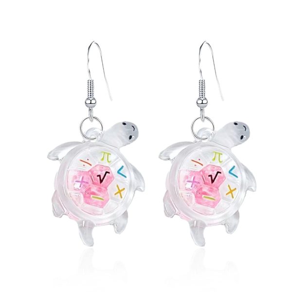 Wholesale Cartoon Transparent Luminous Turtle Acrylic Earrings For Discount