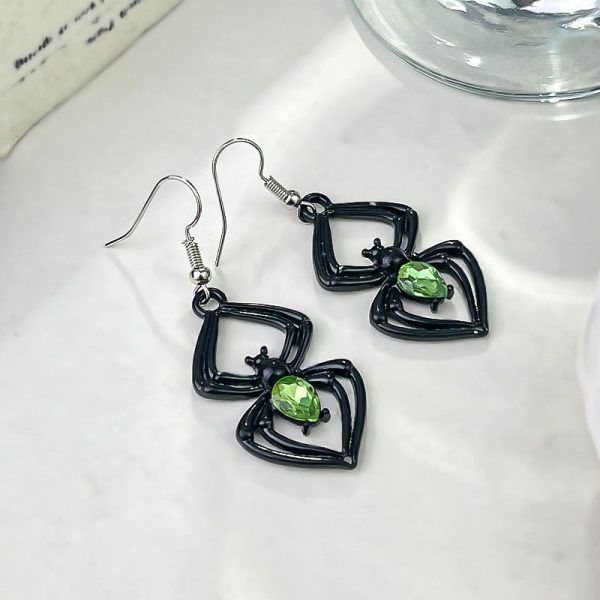 Wholesale Retro Halloween Exaggerated Hollow Spider Earrings on Sale