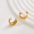 Wholesale Retro Twisted Circle Diamond Braided Wheat Ear C-Shaped Large Arc Gold Earrings Online