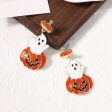 Wholesale Halloween Oil Drip Cute Cartoon Ghost Pumpkin Earrings Online