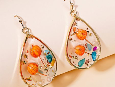 Wholesale Bud Teardrop-shaped Preserved Flower Earrings Online