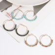 Wholesale Round Beaded Stone Hand-wound Versatile Earrings Online Sale