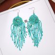 Wholesale Geometric Round Dreamweaver Mesh Rice Beads Tassel Earrings Sale