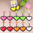 Wholesale Retro 3D Colorful Heart Acrylic Earrings For Cheap