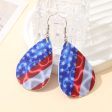 Wholesale Independent Day Stripe Star Water Drops American PU Leather Ear Ring Online