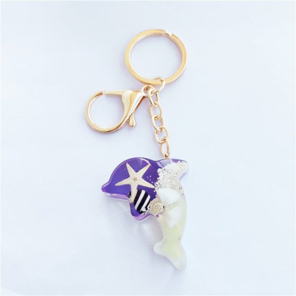 Wholesale 6pcs Luminous Shell Starfish Resin Keychain Hot on Sale