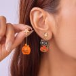 Wholesale Halloween Asymmetrical Pumpkin Ghost Earrings Fashion