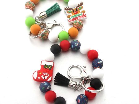 Wholesale Silicone Cartoon Christmas Elk Boots Bracelet Tassel Bracelet Keychain Online Sale