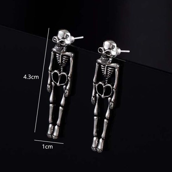 Wholesale Halloween Skeleton Exaggerated Dark Style Earrings For Discount