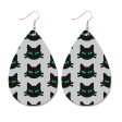 Wholesale Halloween Spider Fun Pumpkin Bat Print Water Drop Leather Earrings Online