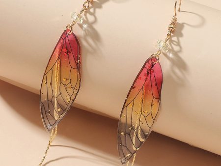 Wholesale Epoxy Butterfly Wings Gradient Color Earrings Hot on Sale