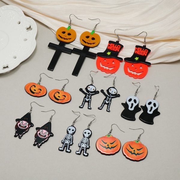 Wholesale Halloween Series Funny Creative Acrylic Earrings Hot on Sale