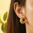 Wholesale Retro Twisted Circle Diamond Braided Wheat Ear C-Shaped Large Arc Gold Earrings Online