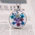 Wholesale 6pcs Pressed Real Flower Pendant Necklace on Sale