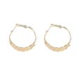 Wholesale Creative Exaggerated Metal Geometric Round Feather Hoop Earrings Online Sale