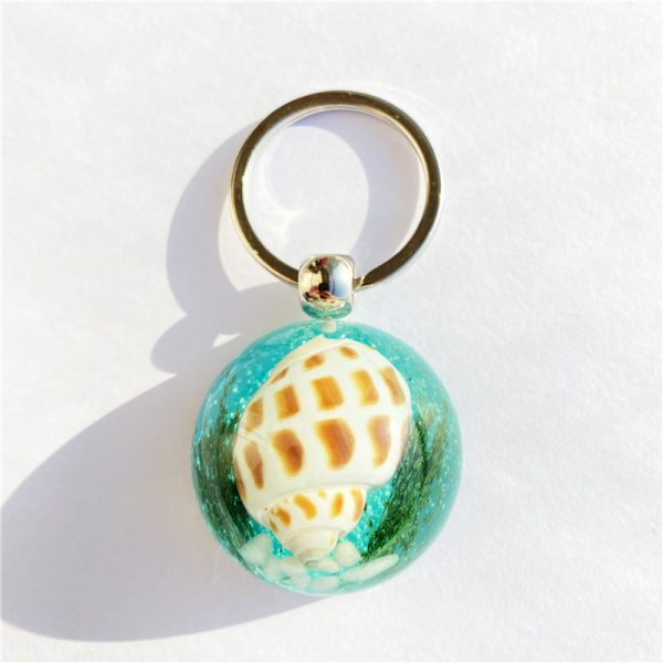 Wholesale 6pcs Resin Glue Natural Conch Keychain Online Hot Sale