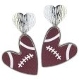 Wholesale 2Pairs pack Rugby Sports Love Basketball Softball Volleyball Football Leather Metal Earrings Sale