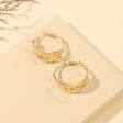 Wholesale Creative Exaggerated Metal Geometric Round Feather Hoop Earrings Online Sale