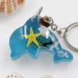 Wholesale 6pcs Ocean Series AB Glue Dolphin Keychain on Sale