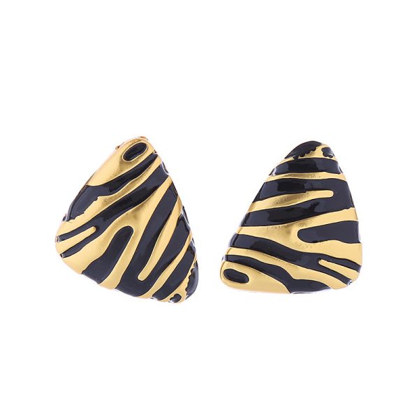 Wholesale Medieval Geometric Triangle Retro Zebra Pattern Earrings For Discount