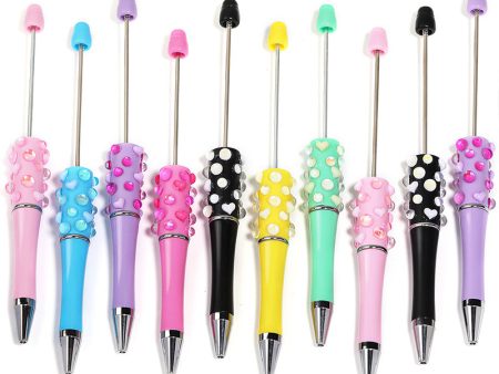 Wholesale 10pcs Beadable Pens Heavy Industry Love Mermaid Rhinestone Handmade Diy Ballpoint Pen For Sale