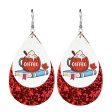 Wholesale 2 Pairs pack Thanksgiving Double Leather Shiny Pumpkin Pie Coffee Turkey Earrings Cheap