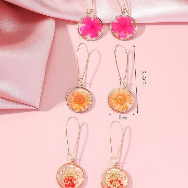 Wholesale Resin Dripping Retro Creative Round Color Earrings Sale