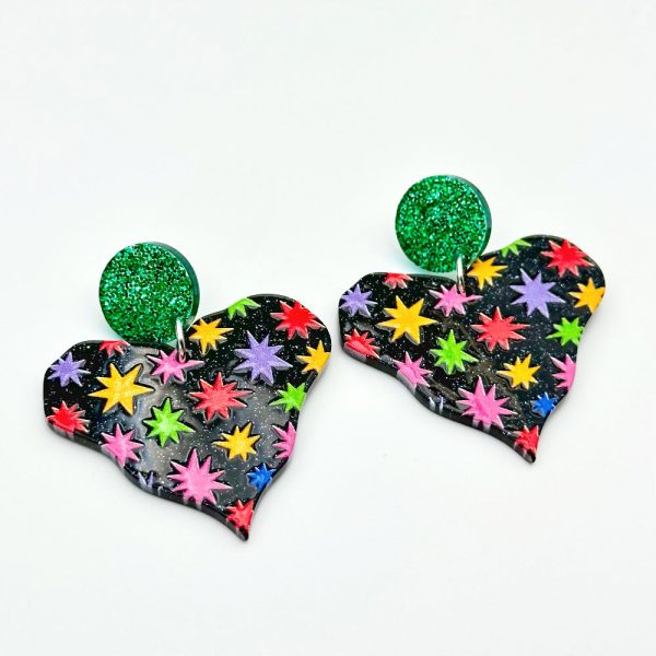 Wholesale Colorful Printed Love Acrylic Valentine s Day Gradient Earrings Discount