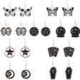 Wholesale Halloween Punk Style Dark Butterfly Skull Series Skull Alloy Earrings Online