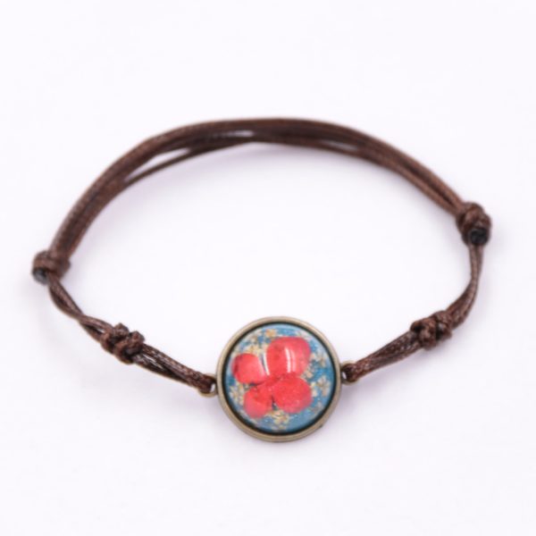 Wholesale 12pcs Resin Hand-woven Real Flower Bracelet For Sale