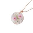 Wholesale 6pcs Rose Gold Forget-me-not Dried Flower Transparent Resin Necklace For Discount