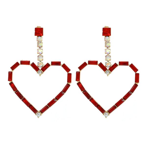 Wholesale Shiny Heart-shaped Diamond Earrings For Sale