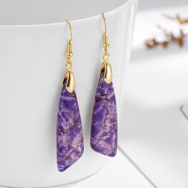 Wholesale Fresh Geometric Simple Temperament Natural Stone Earrings Hot on Sale