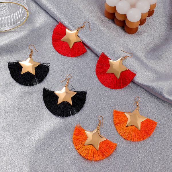 Wholesale Fan Tassel Star Geometric Vintage Earrings Sale