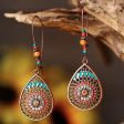 Wholesale Bohemian Fashion Hollow Teardrop-shaped Alloy Oil Drop Long Earrings Hot on Sale