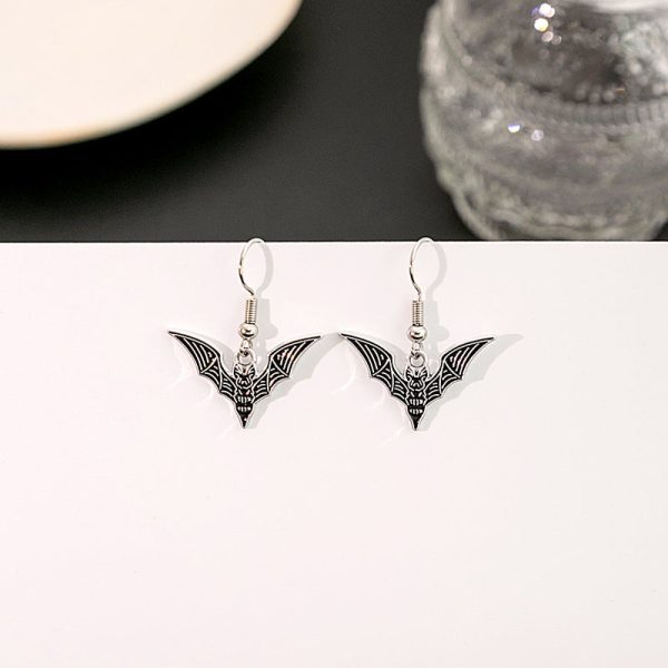 Wholesale Dark Halloween Bat Funny Animal Punk Design Earrings Online now