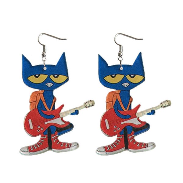 Wholesale Guitar Cat Elephant Puppy Student Teacher Earrings Online Sale