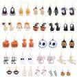 Wholesale Halloween Alloy Oil Dripping Funny Horror Pirate Skull Pumpkin Earrings For Sale