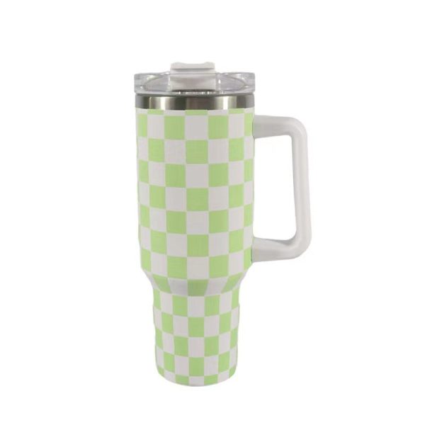 Wholesale Tumbler 40oz Houndstooth Portable Handle Large Capacity Ice Cup on Sale