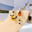 Wholesale Halloween Color Matching Cartoon All-match Pumpkin Ghost 925 Silver Needle Earrings Sale